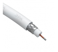 Коаксиальный кабель ЭРА RG6U, 75 Ом, CCS/, PVC, цвет белый Б0044600