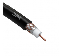 Коаксиальный кабель ЭРА RG6U, 75 Ом, Cu/, PE, цвет черный Б0044605