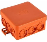 Огнестойкая коробка Экопласт JBL085 E110, о/п 85х85х38, 12 выходов, IP55, 2P, цвет оранжевый 43715HF