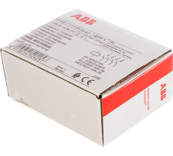 Контактор ABB ESB25-40N-06 модульный 25А АС-1, 4НО, катушка 230В AC/DC ...