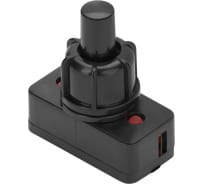 Выключатель-кнопка duwi черный 2 контакта, 250В, 3А, ВКЛ-ВЫКЛ тип PBS-17A2, 26850 5