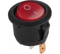 Клавишный круглый выключатель duwi MICRO красный с подсветкой 3 контакта, 250В, 3А, ВКЛ-ВЫКЛ тип 26849 9