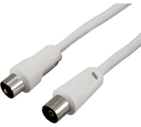Шнур REXANT ТВ гнездо - ТВ штекер, длина 1,5 метра, белый 18-0002