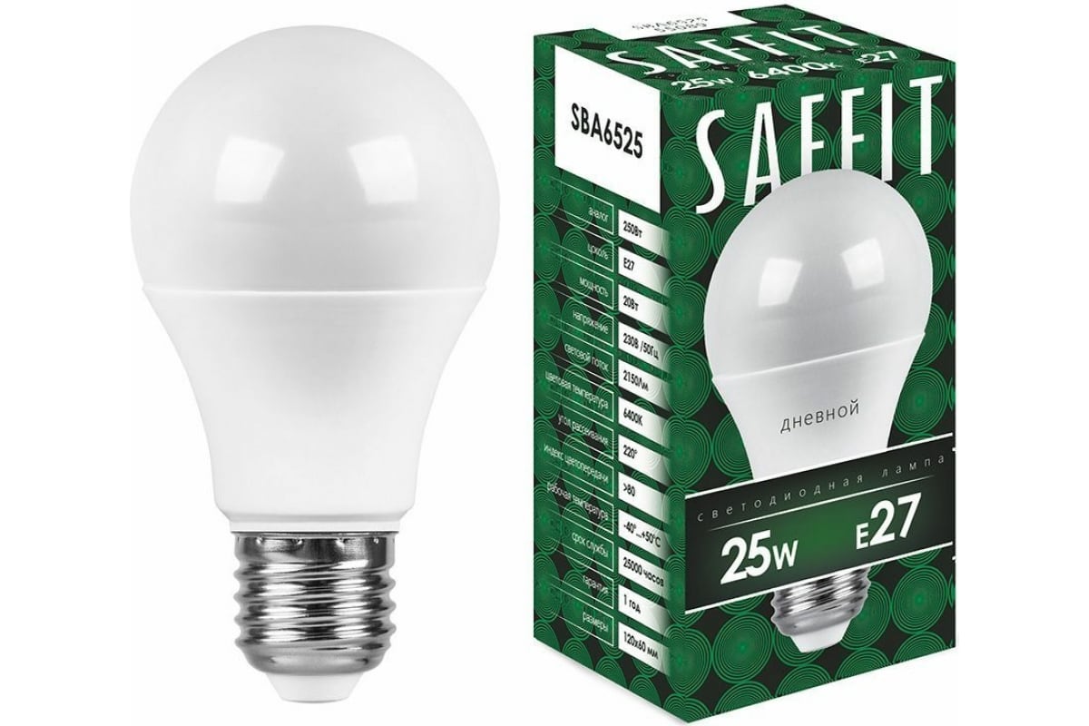 Светодиодная лампа SAFFIT 25W 230V E27 6400K SBA6525 55089