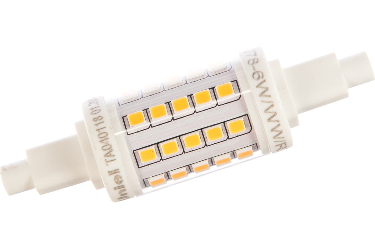 Светодиодная лампа Uniel LED-J78-6W/WW/R7s/CL PLZ06WH. Прозрачная. UL-00001554