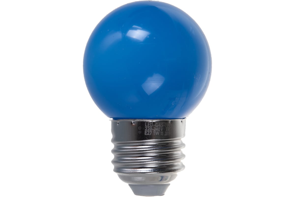 Декоративная светодиодная лампа Volpe LED-G45-1W/BLUE/E27/FR/С UL-00005647