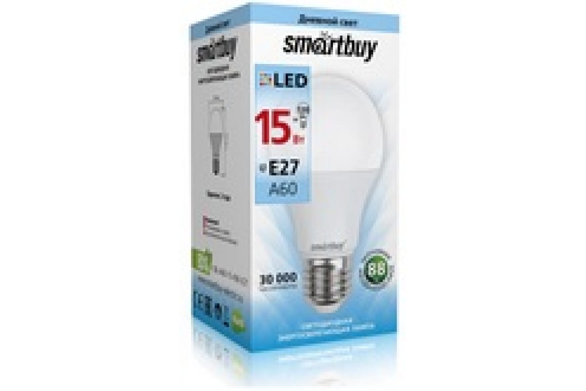 Светодиодная лампа Smartbuy LED A6015W/4000/E27 SBL-A60-15-40K-E27