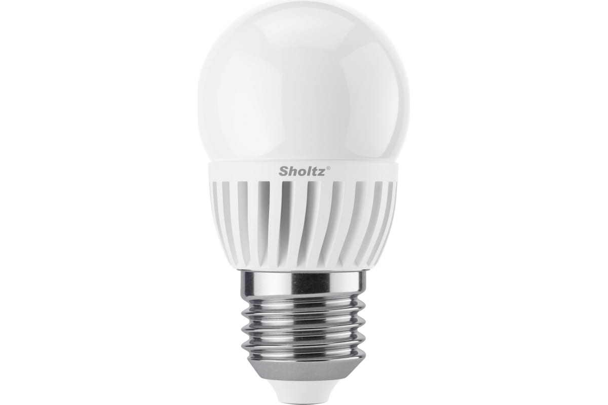 Светодиодная лампа Sholtz шар 11Вт E27 4200К G45 175-265В керамика + пластик LEB3065