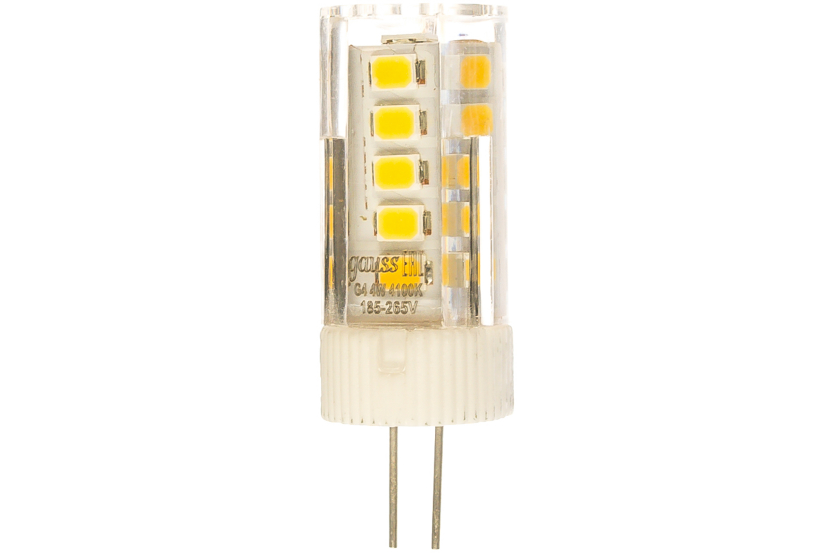 Лампа Gauss LED G4 AC185-265V 4W 410lm 4100K керамика 107307204