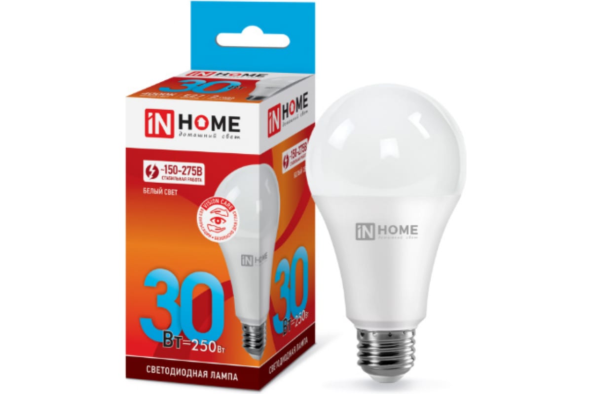 Светодиодная лампа IN HOME LED-A70-VC 30Вт 230В Е27 4000К 2700Лм 4690612024141