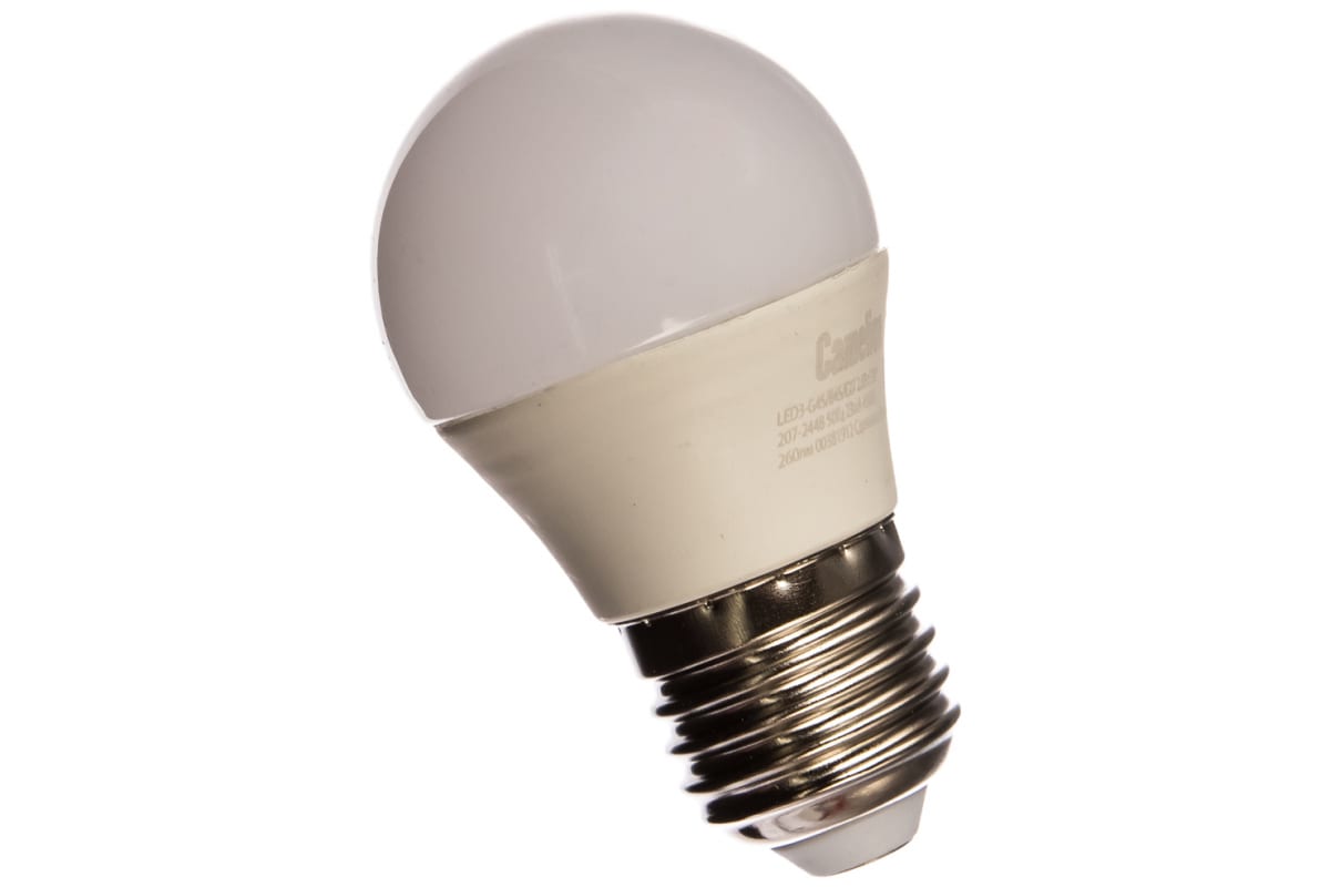 Светодиодная лампа 3Вт 220В Camelion LED3-G45/845/E27 11376
