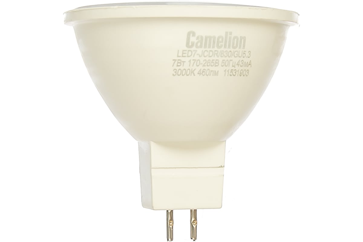 Светодиодная лампа 7Вт 220В Camelion LED7-JCDR/830/GU5.3 11656