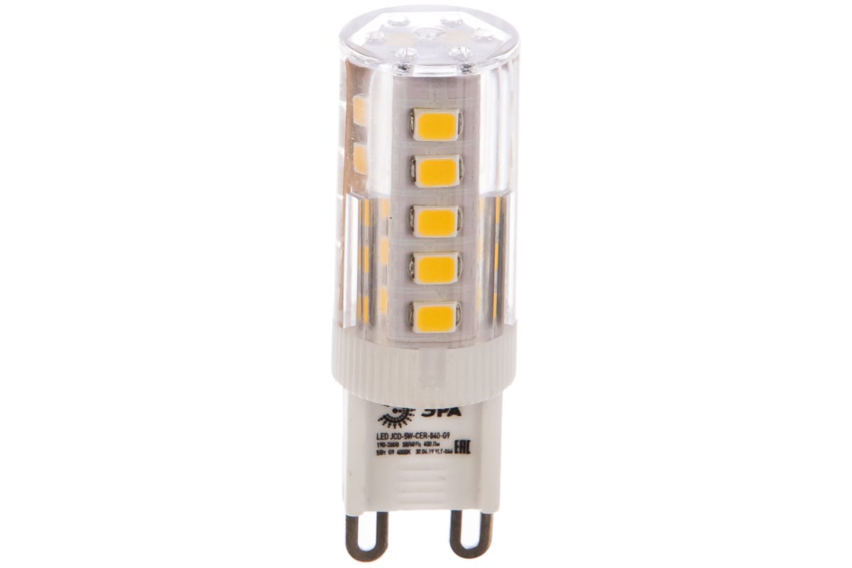 Светодиодная лампа ЭРА LED smd JCD-5w-220V-corn ceramics-840-G9 Б0027864