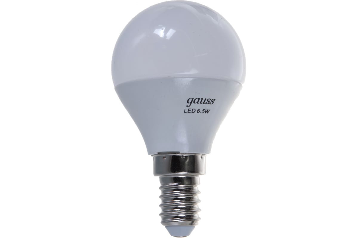 Лампа LED Globe E14 6.5W 100-240V 3000K Gauss 105101107