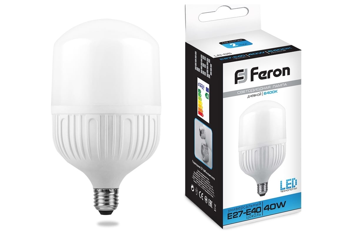 Светодиодная лампа 40W 230V E27 6400K Feron LB-65 25538