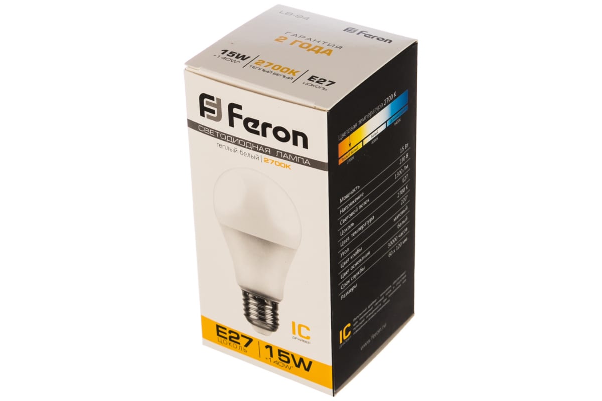 Светодиодная лампа FERON 15W 230V E27 2700K LB-94 25628