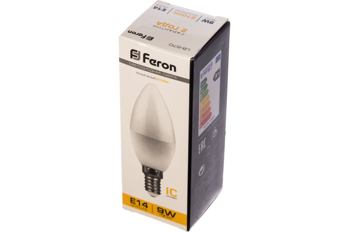 Светодиодная лампа FERON 9W 230V E14 2700K LB-570 25798