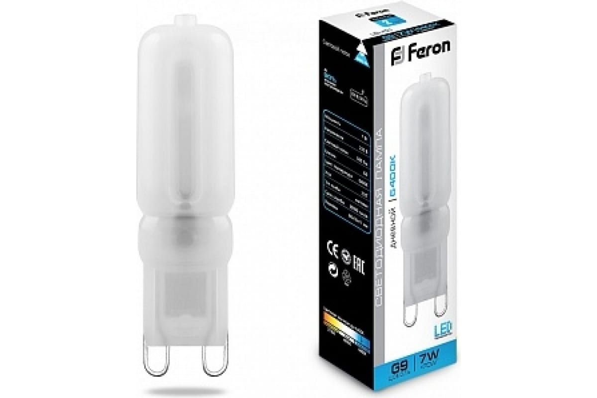 Светодиодная лампа FERON  7W 230V G9 6400K LB-431 25757