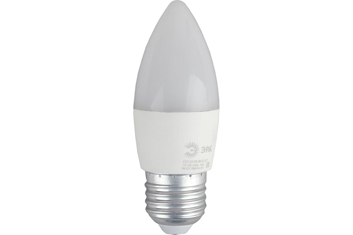 Светодиодная лампа ЭРА ECO LED B35-8W-827-E27 свеча теплый Б0030020