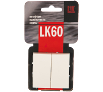 2-клавишная выключатель LK Studio схема 5, 16 A, 250 B, белый 861104-1