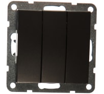 3-клавишный выключатель LK Studio схема 1+1+1, 16 A, 250 B, черный бархат 862108-1
