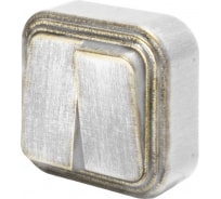 Выключатель duwi о/п 2-кл серия Palazzo Vintage, белое золото патина 26435 4