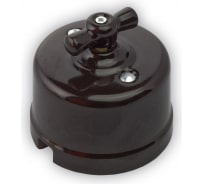 Проходной одноклавишный выключатель Retrika, ретро цвет черный R-SW-18