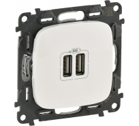 Зарядное устройство Legrand Valena Allure с двумя USB-разъемами 240 В/5 В 1500 мА белое 754995