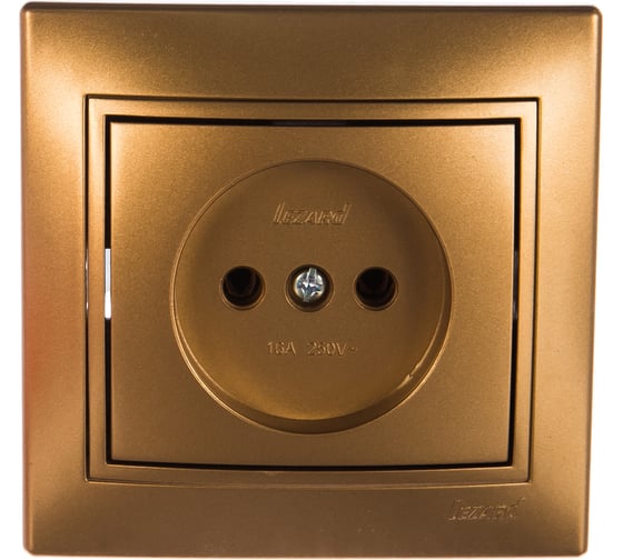 Розетка Lezard, MIRA, б/з, керамика, золотой металлик, со вставкой, 701 ...