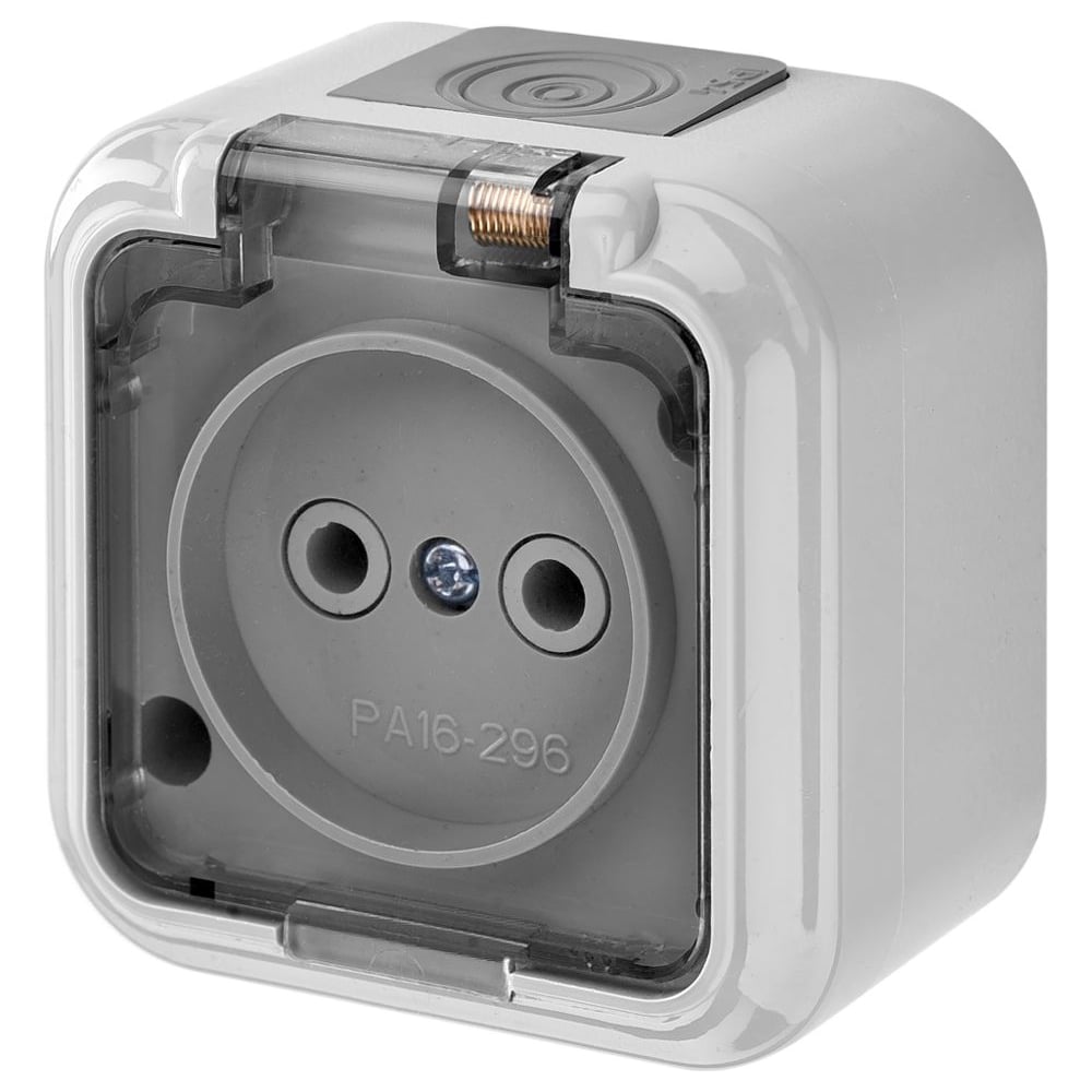 Розетка Bylectrica 1-местная ОУ P54, с прозрачной крышкой, серия ...