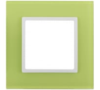 Рамка ЭРА 14-5101-26 на 1 пост, стекло, Elegance, лайм+белый Б0034480