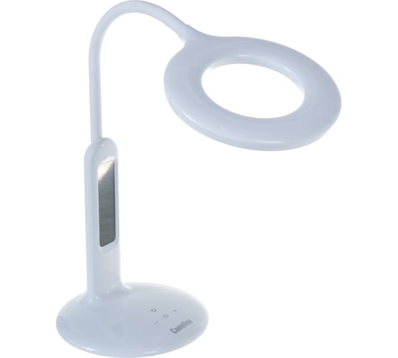 Настольный светильник Camelion KD-823 C01 белый LED 8Вт, 230В, 500Лм, сенсорный, термометр, регулировка яркости и цветовой температуры, с зеркалом 13523 2