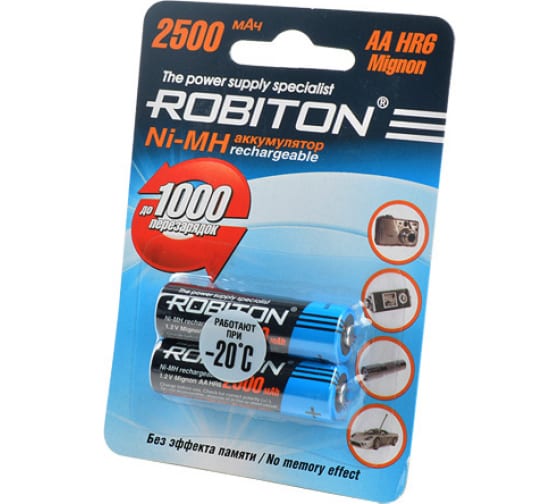 Аккумулятор ROBITON 2500MHAA-2 BL2 (2шт) 8793 1