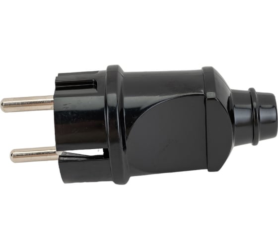Прямая вилка TOKOV ELECTRIC 16А, 250В, с заземлением, черная TKL-PLZ-C05