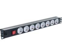 Блок электрических розеток TLK 19, металлический корпус TLК-RS08MF1-BK