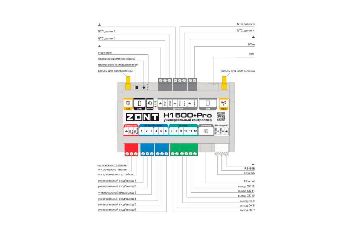 Универсальный контроллер ZONT h1500 плюс pro ML00005968