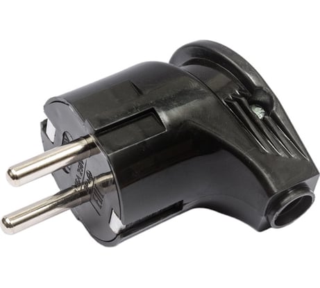 Угловая вилка TOKOV ELECTRIC 16А 250В с заземлением черная TKL-PLUZ-C05