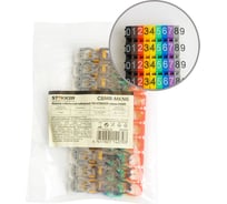 Маркер кабельный наборный "0-9" 6-10 мм2 (100шт/упак - 10 отрез. по 10 шт.) STEKKER CBMR-MKN6 49399