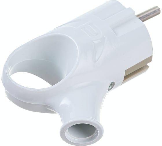 Вилка IN HOME угловая с кольцом с з/к 16А белая 4120 4690612009124