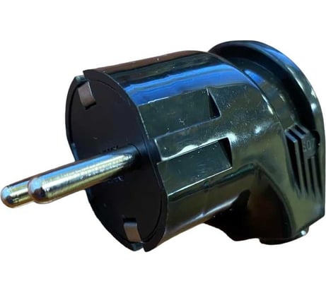 Угловая вилка Econ EPL 16А 250В с заземлением, черная EPL005B