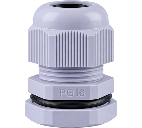Сальник STEKKER pg16 диаметр проводника 10-14 мм, ip54, серый (diy упаковка 2 шт) 49378