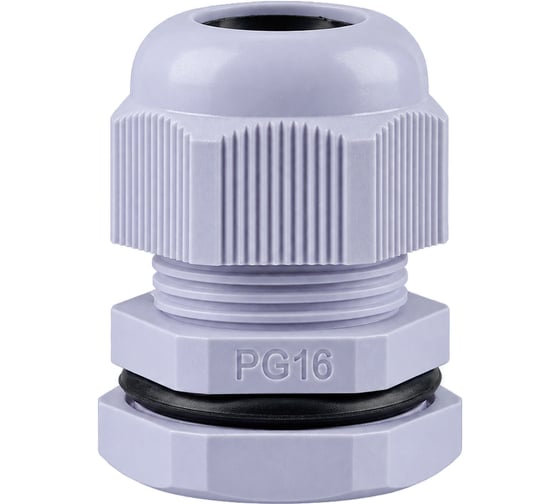 Сальник STEKKER pg16 диаметр проводника 10-14 мм, ip54, серый (diy упаковка 2 шт) 49378