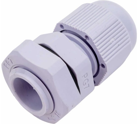 Сальник STEKKER pg7 диаметр проводника 3-6,5 мм , ip54, серый (diy упаковка 3 шт), 49374