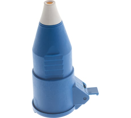 Переносная одноместная розетка STEKKER с заземляющим контактом, нейлон 250В, 16А, IP44, синяя 32848