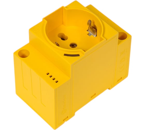 Розетка для электрических шкафов FINDER тип Schuko + Bipasso 10/16 A, категория защиты IP 20, LED, цвет желтый, 7U.00.8.230.0012 7U0082300012