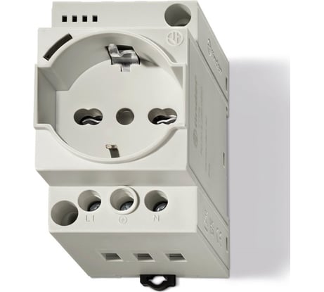 Розетка для электрических шкафов FINDER тип Schuko + Bipasso 10/16 A, категория защиты IP 20, LED, цвет серый, 7U.00.8.230.0010 7U0082300010