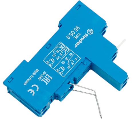 Розетка Finder с винтовыми клеммами (с зажимной клетью) для реле 40.51, 40.52, 40.61, 40.62, применяются модули 99.02, 86.30, синий цвет, 95.05.9SMA 95059SMA