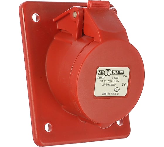 Фланцевая угловая розетка ABL 15гр. 4P 16A 400V, IP44 F41S331