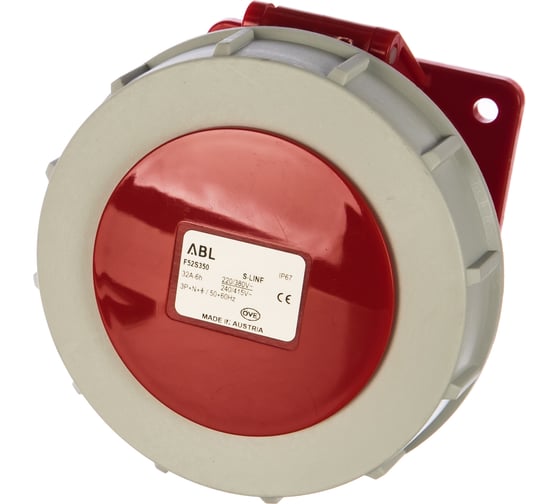 Фланцевая розетка ABL 5P 32A 400V, IP67 F52S350 1