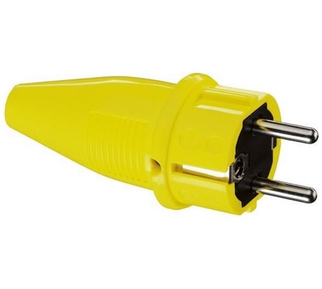 Вилка ПВХ с двумя системами заземления ABL 16A 2P+E 250V, желтый 1428150